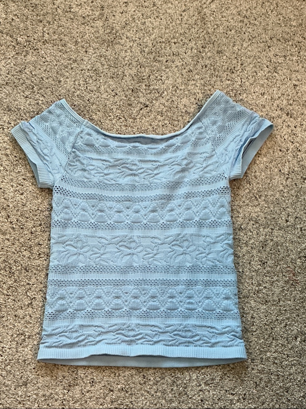 New Nikibiki Textured Seamless Short Sleeve Top ~ Serene Blue - Picture 8 of 8